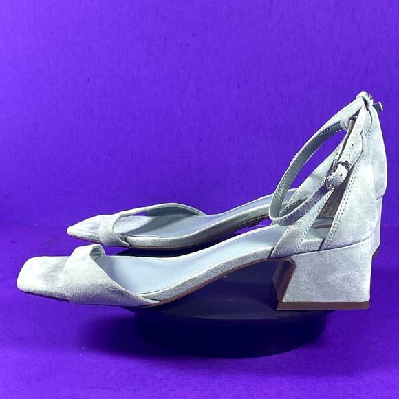 Sam Edelman Women's Suede Mint Green WILSON Kitten Heel Sandal Shoe Size 8 -NEW - Picture 3 of 9